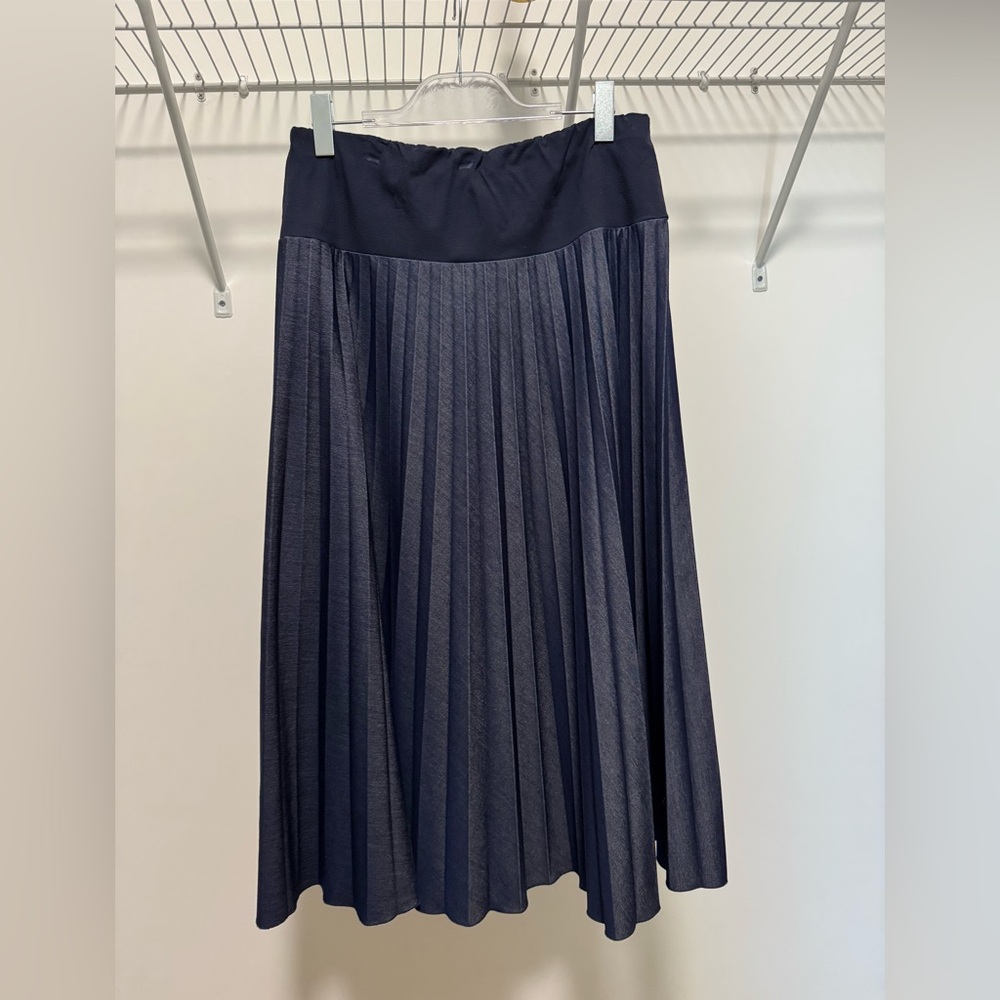 Pietro Brunelli Midnight Blue Denim Midi Maternity Skirt Size Xl
